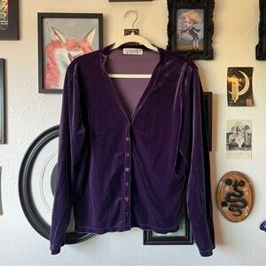 vintage 90s velvet button up cardigan